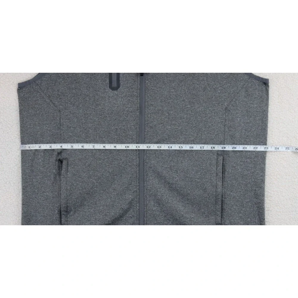 LEVELWEAR Men's Heather Gray Full Zip Vest Performance Logo Size L‎
